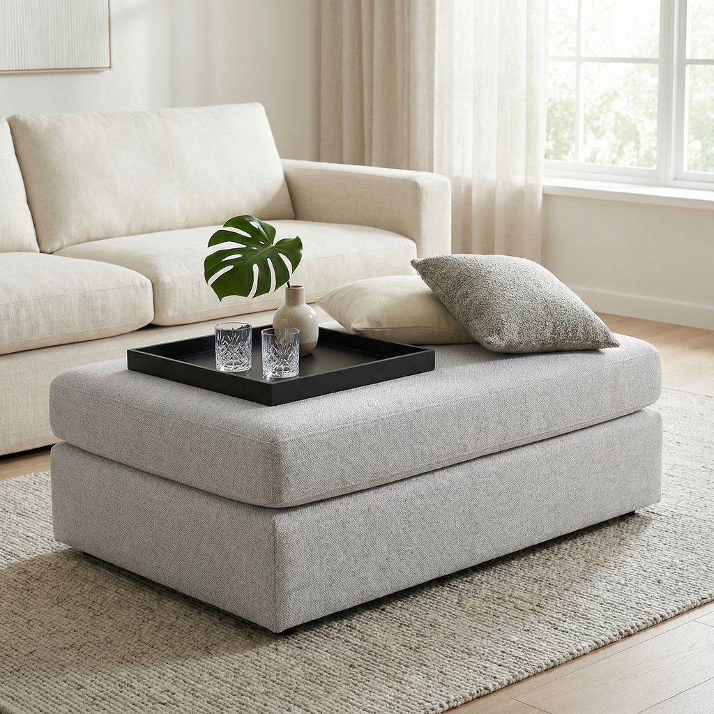 Everette Express Ship 41" Trillium Cushion Ottoman