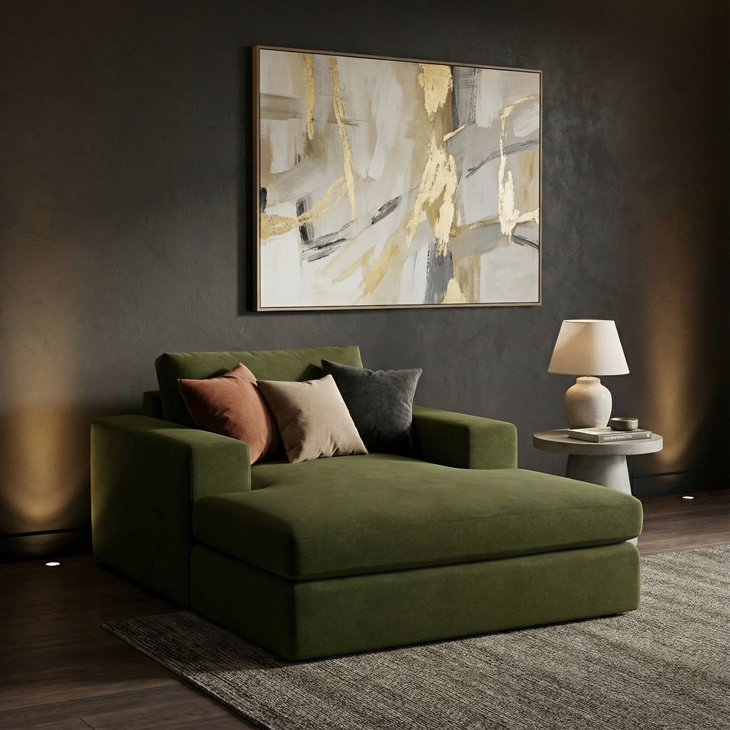 Everette Express Ship 53" Trillium Cushion Chaise Lounge - Juniper Velvet