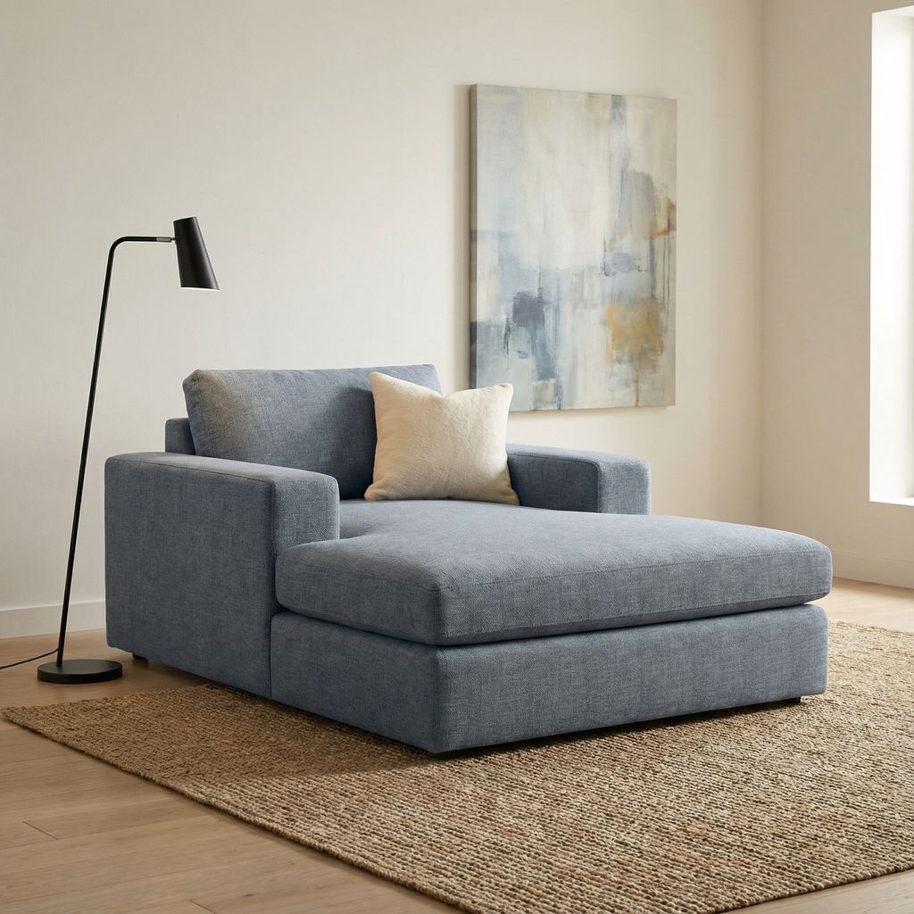 Everette Express Ship 64" Trillium Cushion Chaise Lounge