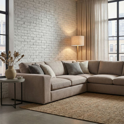 Everette Luxe Express Ship 127" x 109" 5 Trillium Cushion Sectional