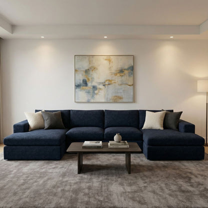 Everette Luxe Express Ship 149" Trillium Cushion Dual Chaise Sectional