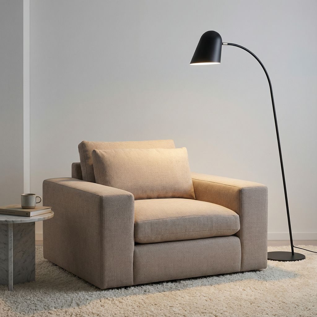 Everette Luxe Express Ship 52" Trillium Cushion Chair & Half + Kidney Pillow