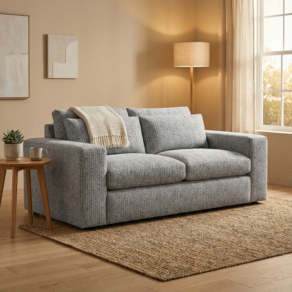 Everette Luxe Express Ship 83" 2 Trillium Cushion Loveseat + Kidney Pillow