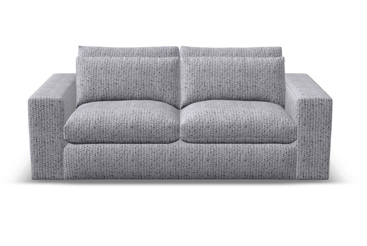 Everette Luxe Express Ship 83" 2 Trillium Cushion Loveseat + Kidney Pillow