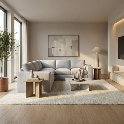 Everette Luxe Express Ship 117" x 109" 5 Trillium Cushion Sectional