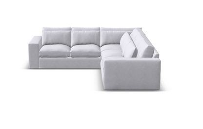 Everette Luxe Express Ship 117" x 109" 5 Trillium Cushion Sectional + Kidney Pillow