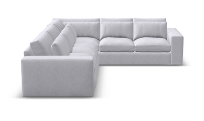 Everette Luxe Express Ship 127" x 109" 5 Trillium Cushion Sectional + Kidney Pillow