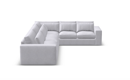 Everette Luxe Express Ship 152" x 109" 5 Trillium Cushion Sectional + Kidney Pillow