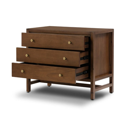 Eliana 32" 3 Drawer Nightstand - Saddle Tan