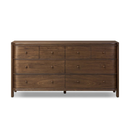 Lennox 65" 8 Drawer Dresser - Dark Brown Walnut