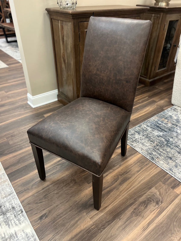 Jonas Top Grain Leather Dining Chair - Tobacco + Natural & Black ...