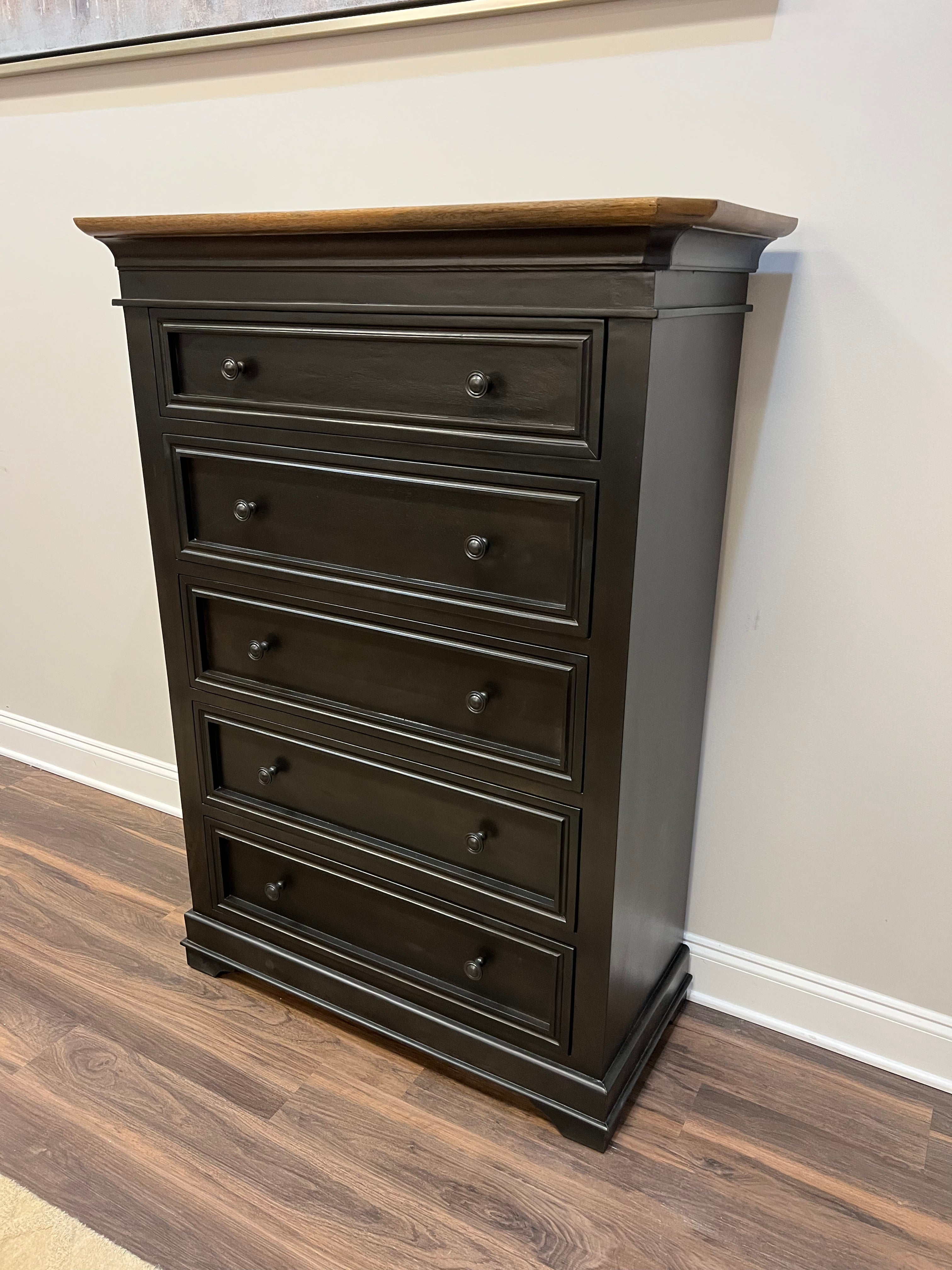 Franklin 42" 5 Drawer Chest - Espresso + Washed Natural