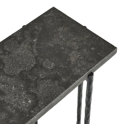 Hiro 35" Iron Console Table - Iron + Blue Stone