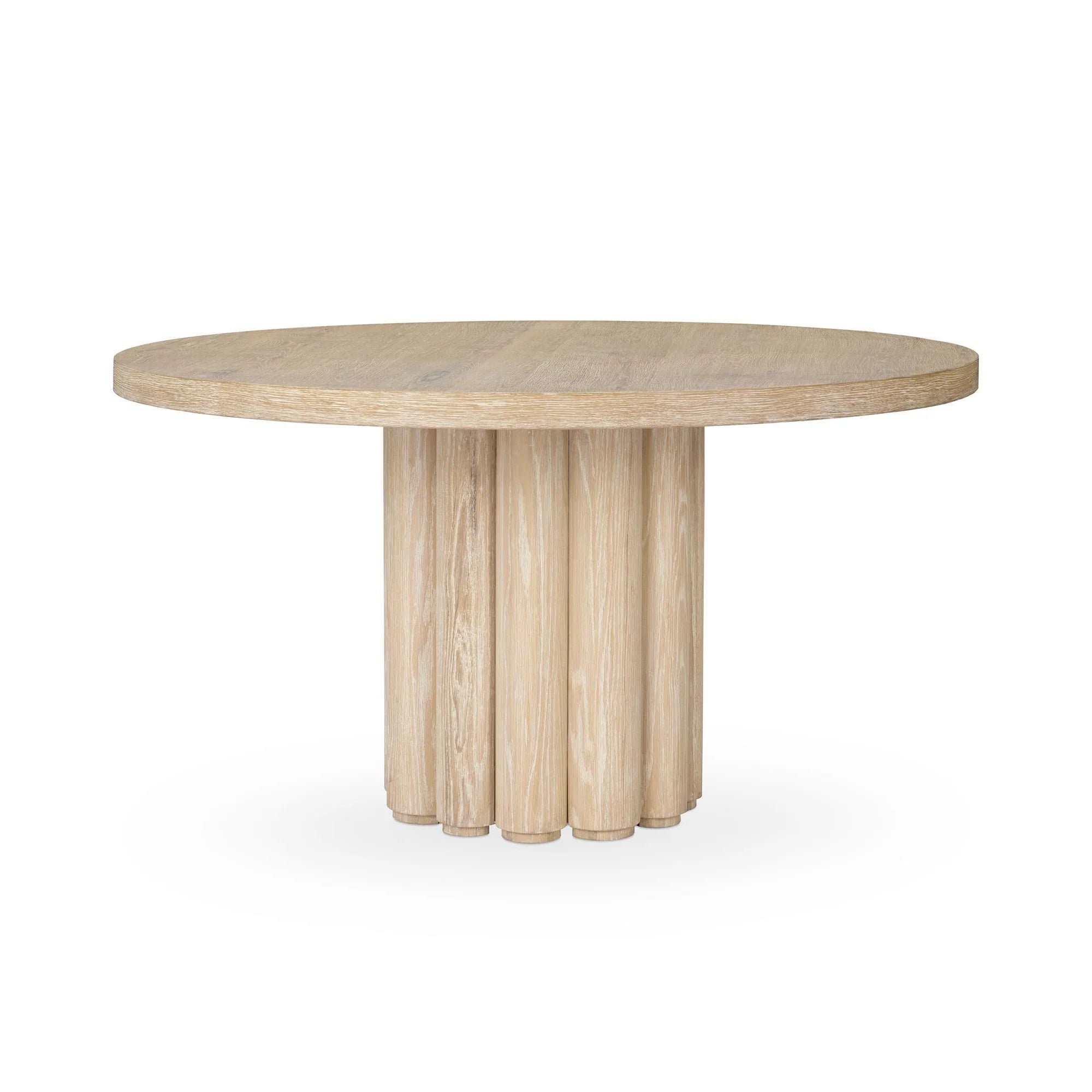 Timber 70" Round Dining Table - Cream Washed