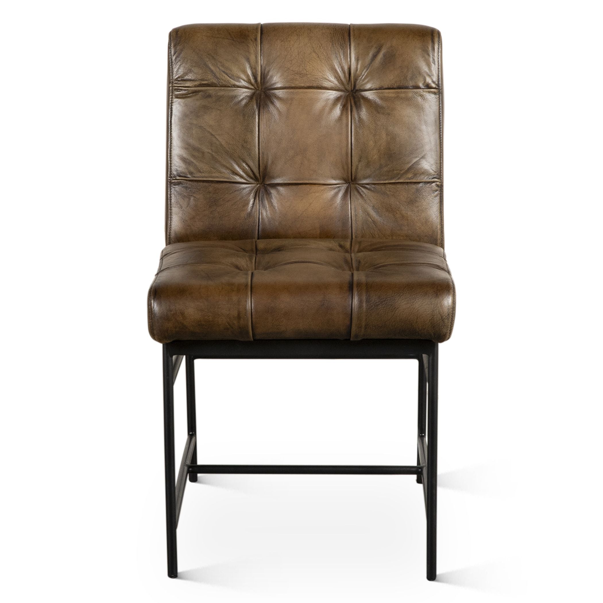 Elliott Top Grain Leather Dining Chair - Antique Whiskey