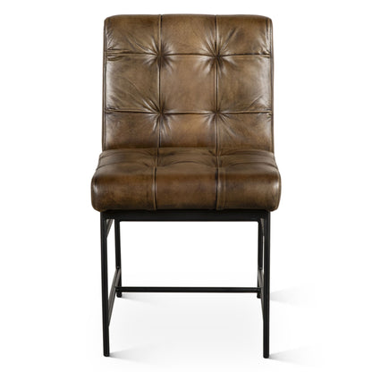 Elliott Top Grain Leather Dining Chair - Antique Whiskey