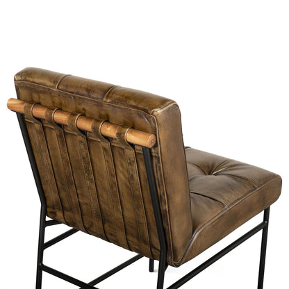 Elliott Top Grain Leather Dining Chair - Antique Whiskey