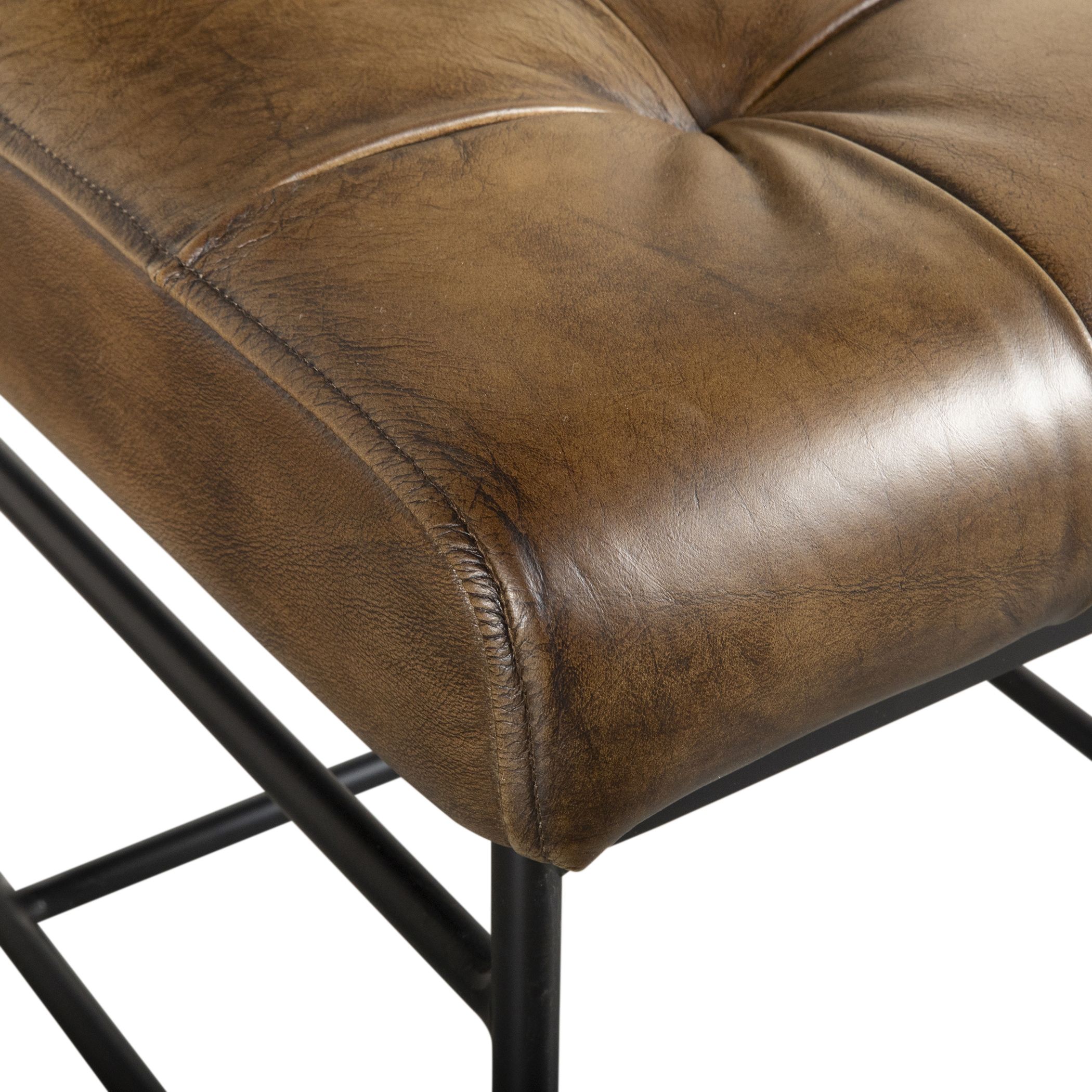 Elliott Top Grain Leather Dining Chair - Antique Whiskey