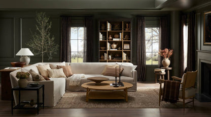 Cecilia 59" Round Oak Coffee Table - Smoked Oak