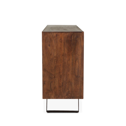 Nosara Acacia + Iron 71" 7 Drawer Dresser - Natural + Gray