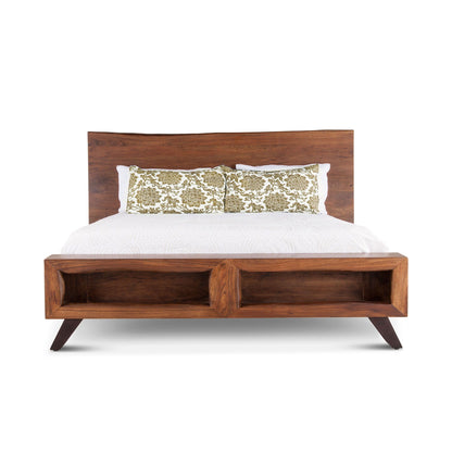 Nosara 90" Acacia + Iron Live Edge King Bed - Natural + Gray