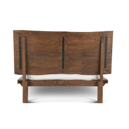 Nosara 75" Acacia + Iron Live Edge Queen Bed - Natural + Gray