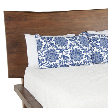 Nosara 75" Acacia + Iron Live Edge Queen Bed - Natural + Gray