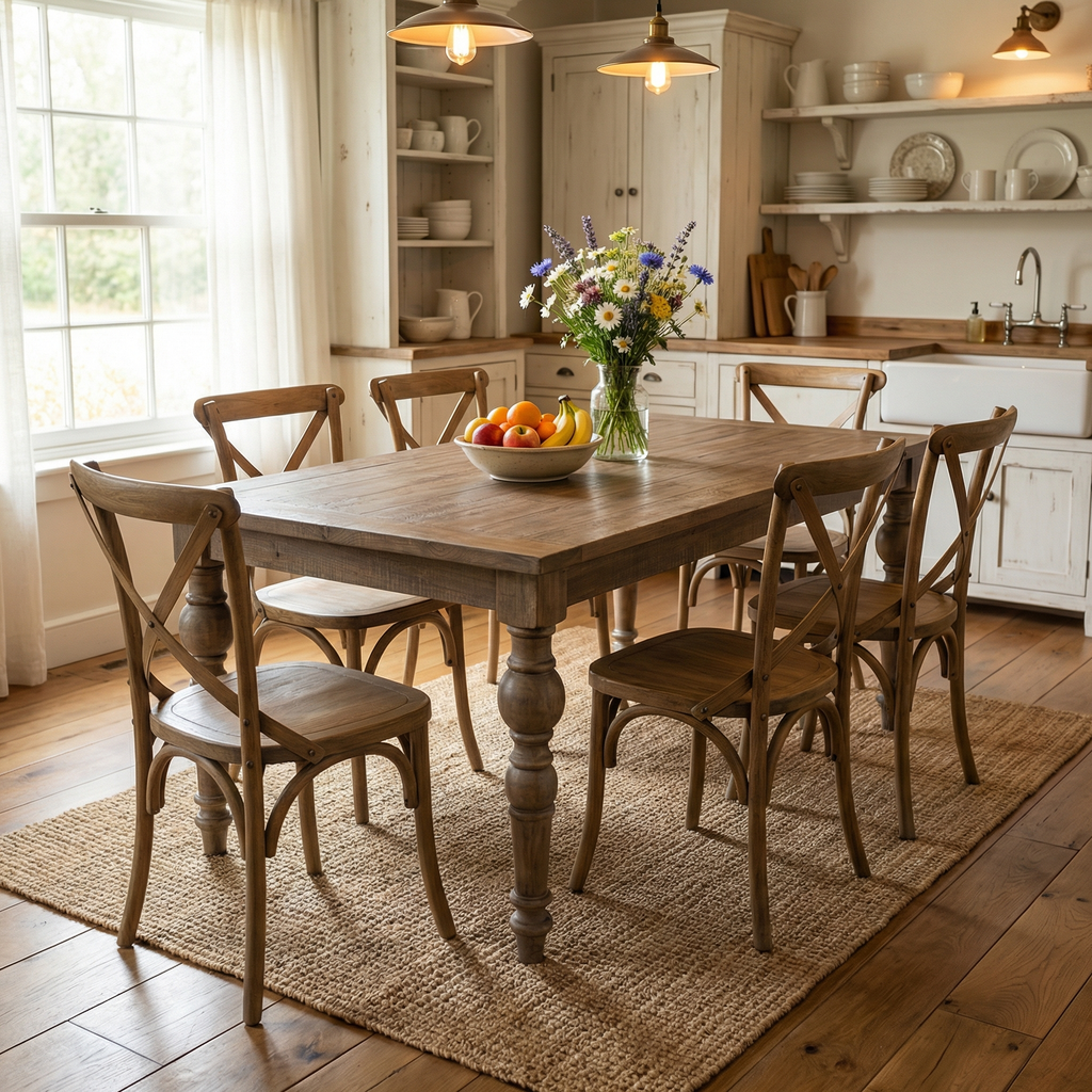 Francesca 71" Dining Table - Rustic Brown Wash