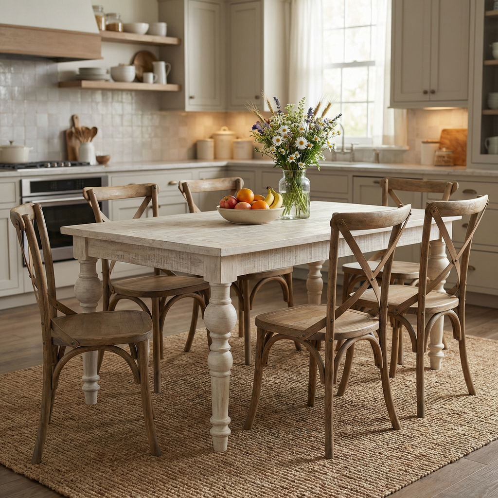 Francesca 71" Dining Table - Cottage White