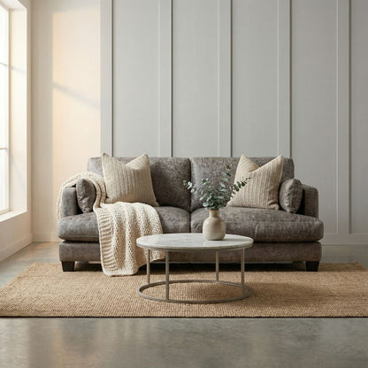 Franklin 72" Top Grain Leather 2 Cushion Loveseat - Coyote Steel