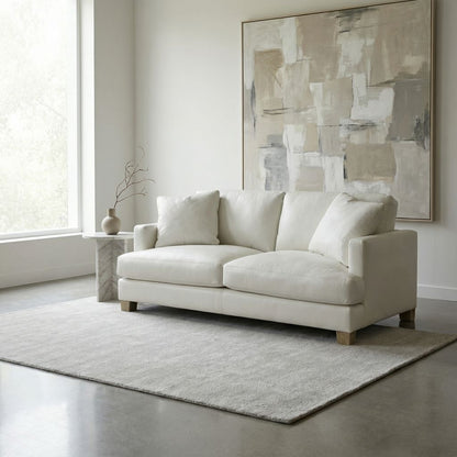 Franklin 72" Top Grain Leather 2 Cushion Loveseat - Winter White