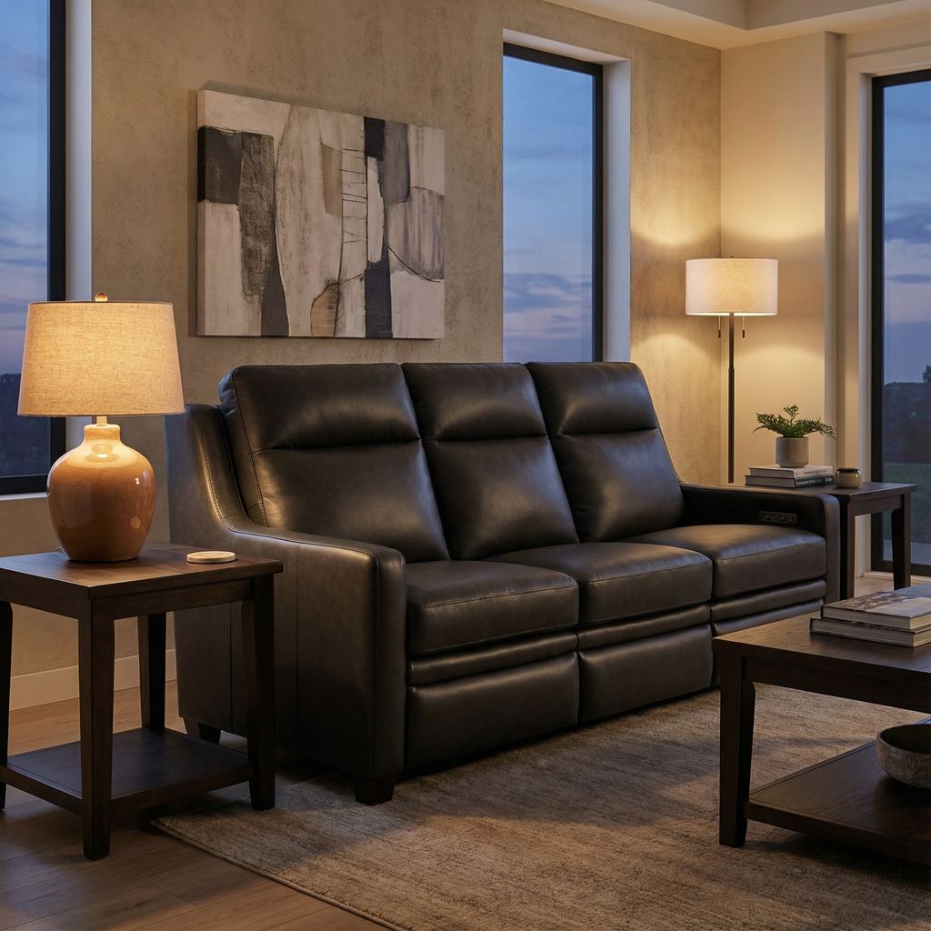 Fraser 77" Top Grain Power Motion Reclining Sofa - Graphite