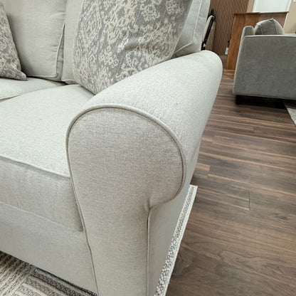 Katrina 84" Rolled Arm 3 Cushion Sofa - Performance Sand Linen