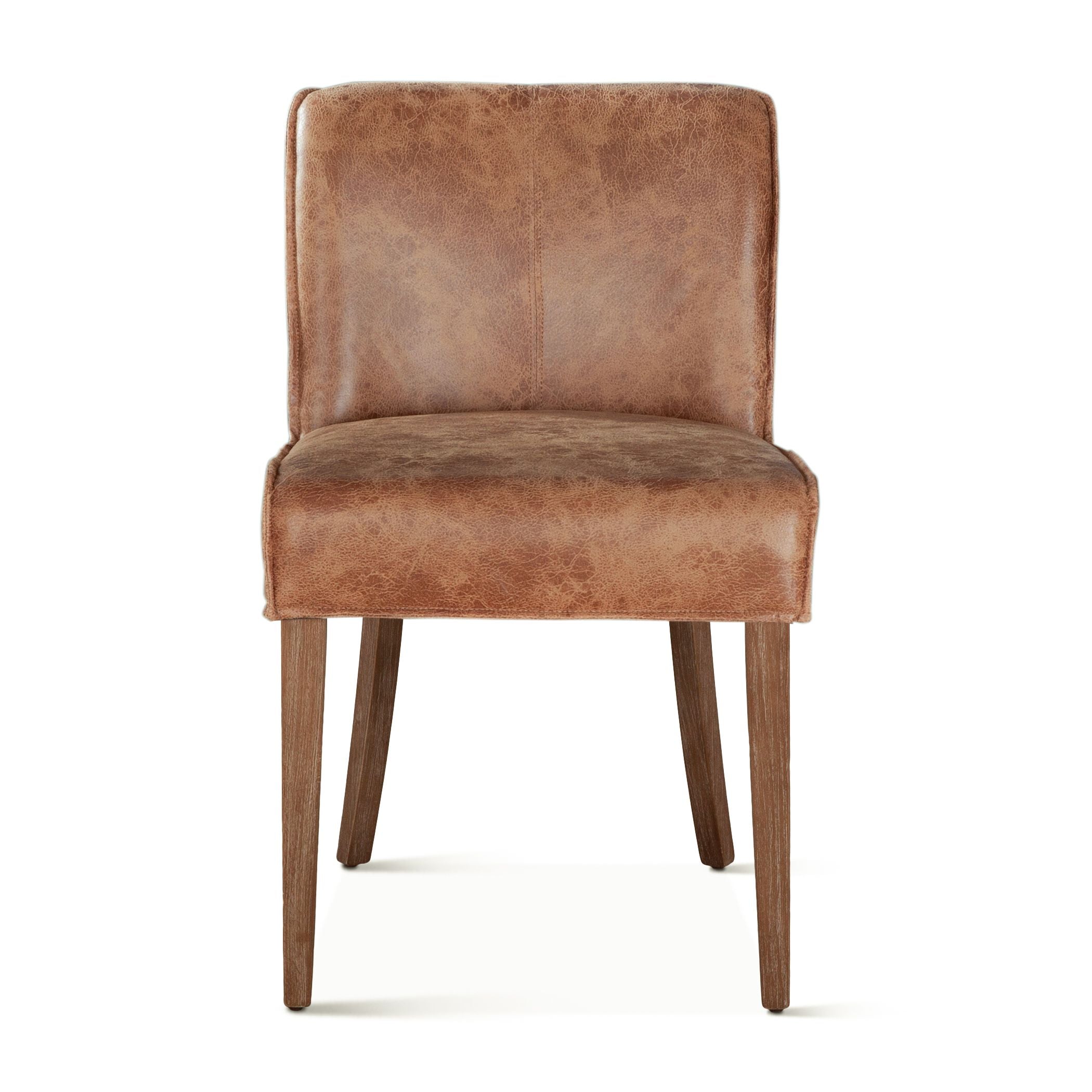 Bradford Top Grain Leather Dining Chair - Natural Saddle + Earth