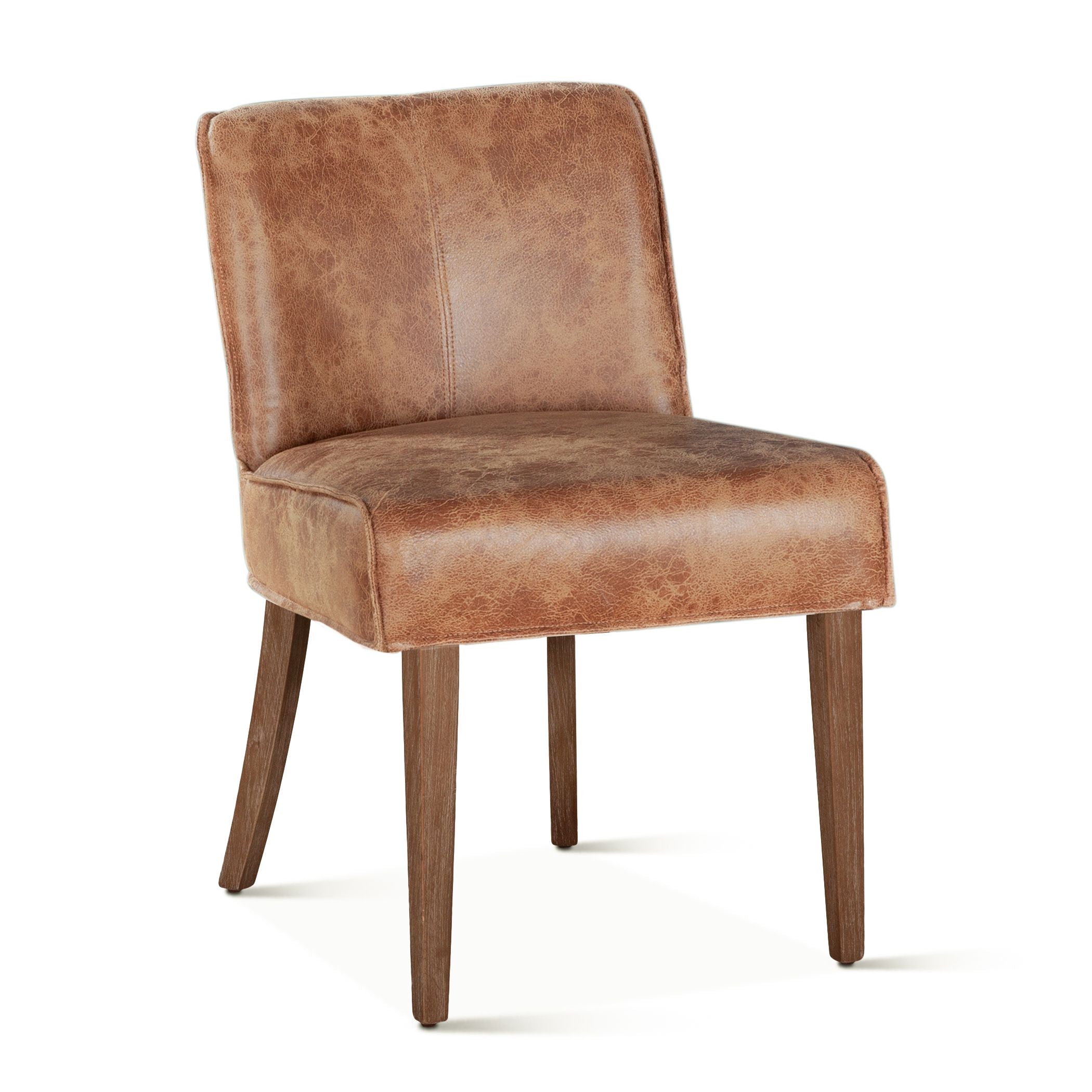 Bradford Top Grain Leather Dining Chair - Natural Saddle + Earth