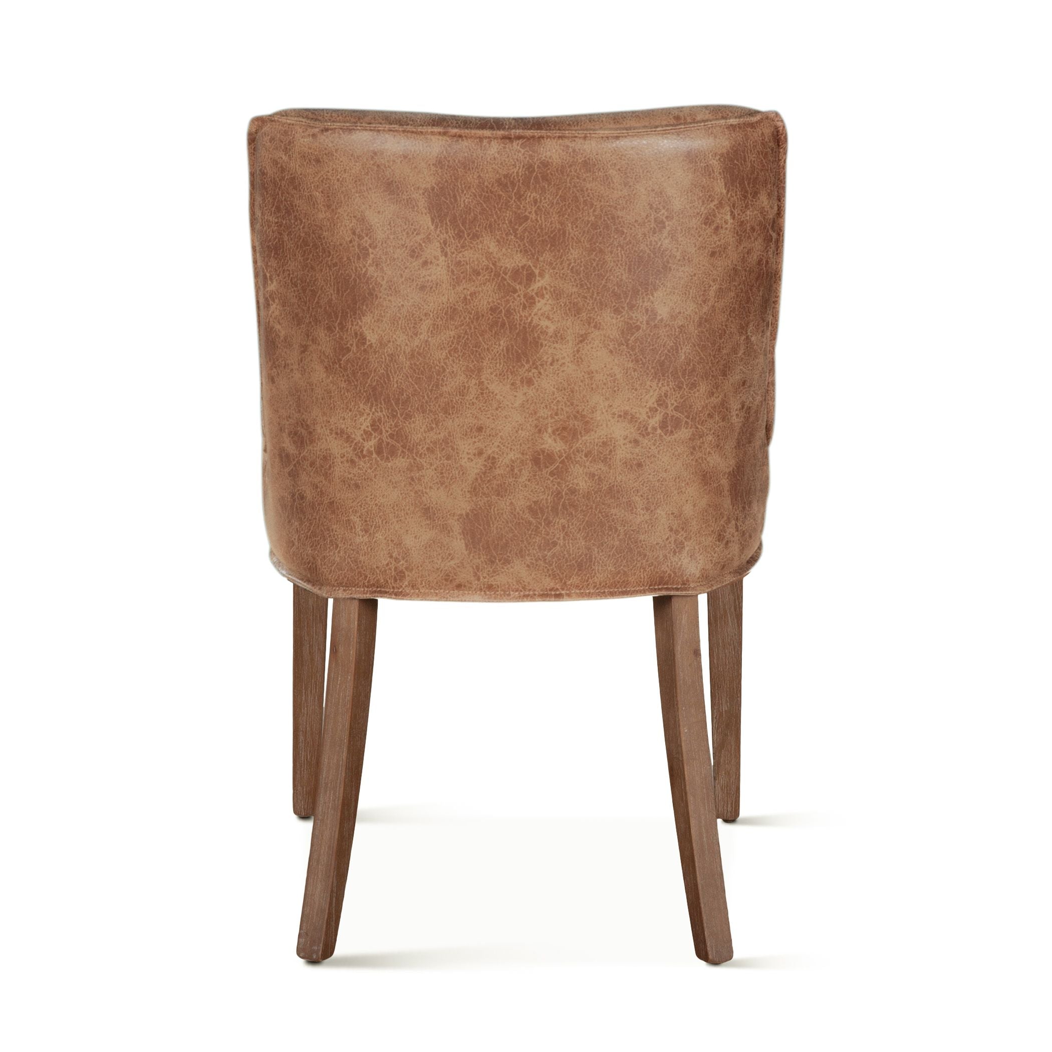 Bradford Top Grain Leather Dining Chair - Natural Saddle + Earth
