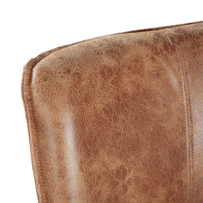 Bradford Top Grain Leather Dining Chair - Natural Saddle + Earth