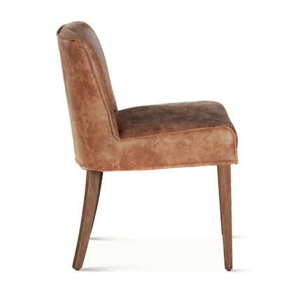 Bradford Top Grain Leather Dining Chair - Natural Saddle + Earth
