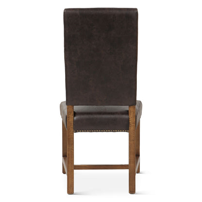 Dominic Top Grain Leather Dining Chair - Tobacco + Earth