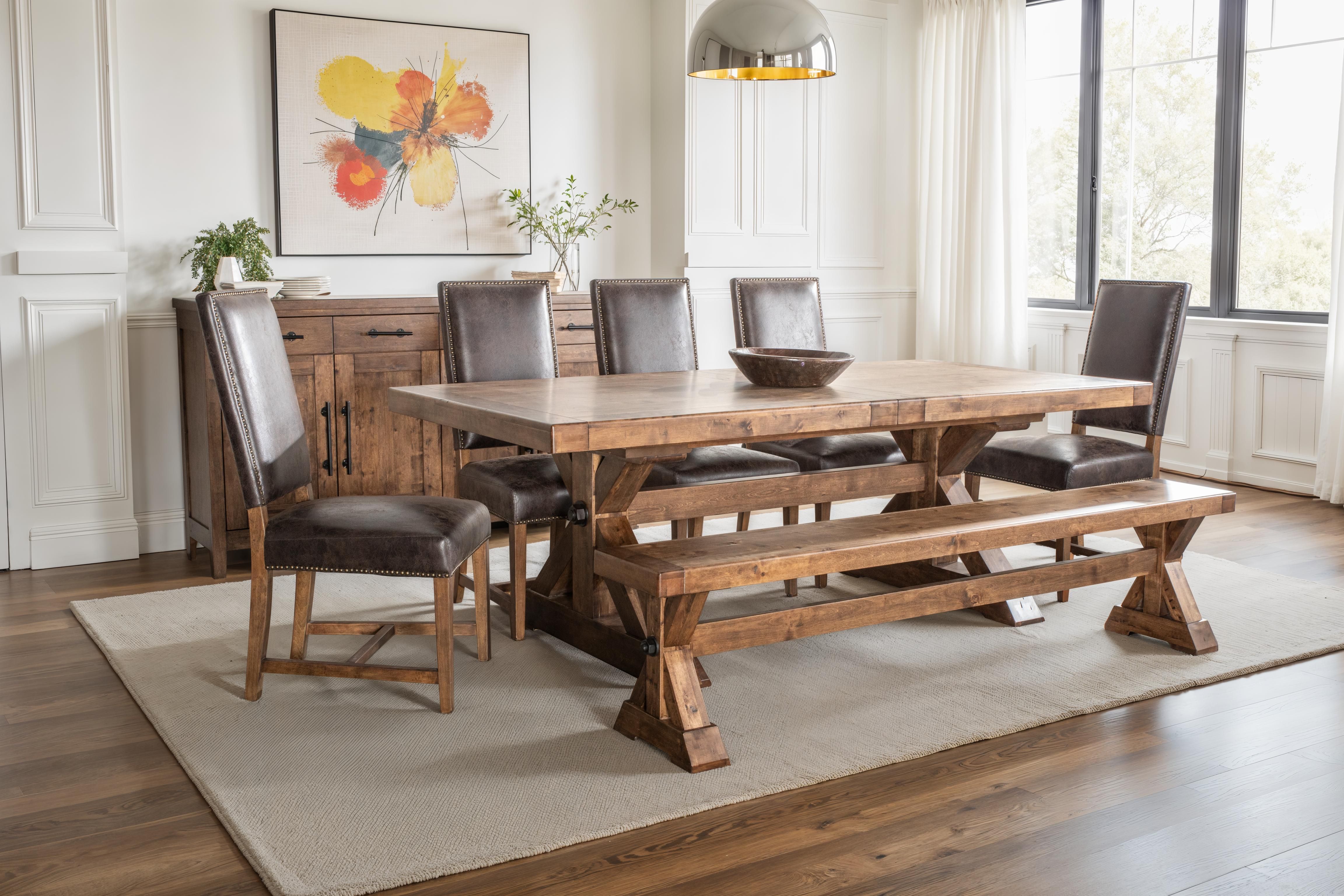 Dominic Top Grain Leather Dining Chair - Tobacco + Earth