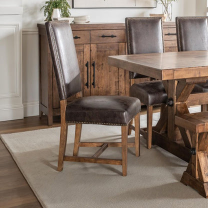Dominic Top Grain Leather Dining Chair - Tobacco + Earth
