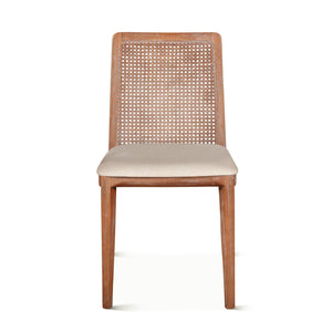 Sanibel Cane Back Dining Chair - Natural + White