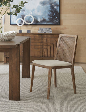 Sanibel Cane Back Dining Chair - Natural + White