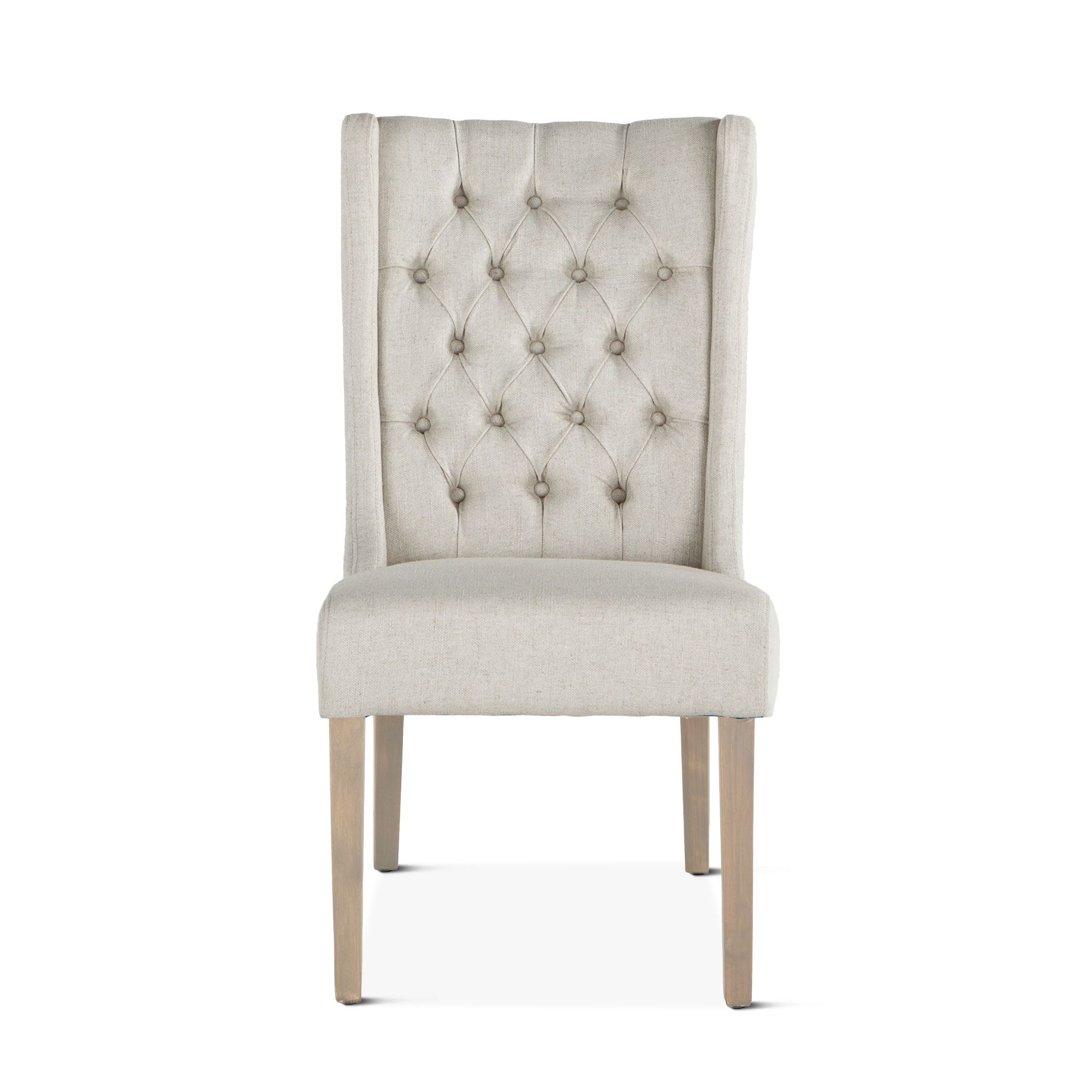 Lana 20" Winged End Chair - White Linen + New White Wash