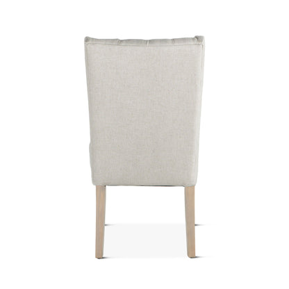 Lana 20" Winged End Chair - White Linen + New White Wash