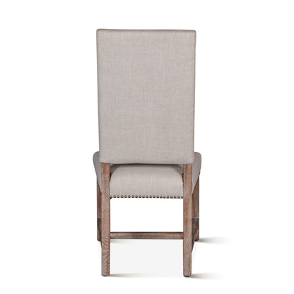 Dominic Dining Chair - Greige Linen + Driftwood