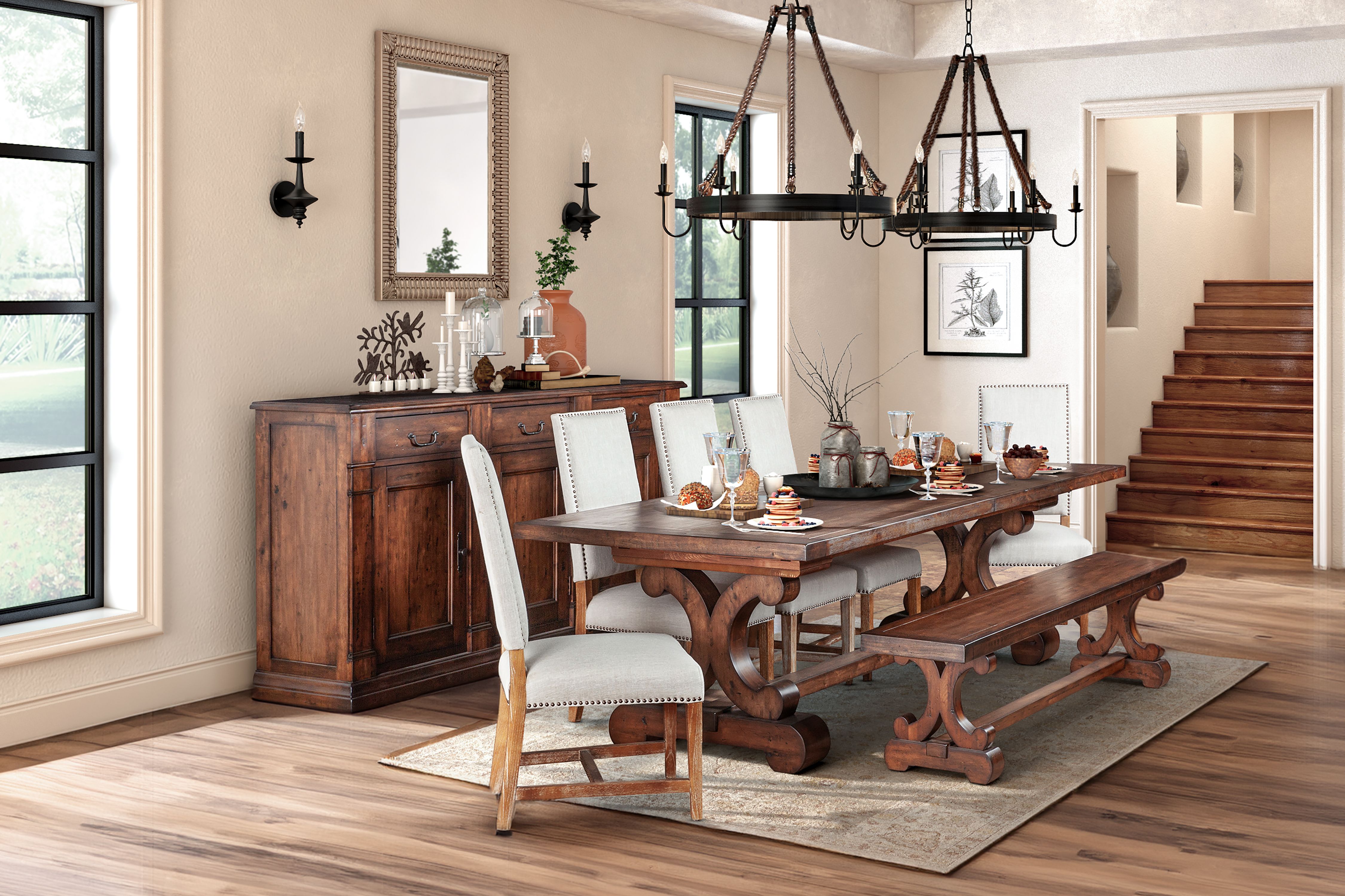 Dominic Dining Chair - Greige Linen + Driftwood