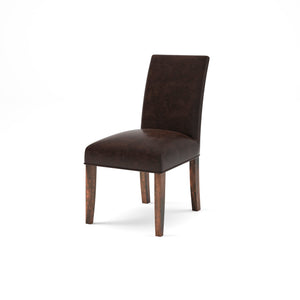 Jonas Top Grain Leather Dining Chair -  Tobacco + Natural & Black