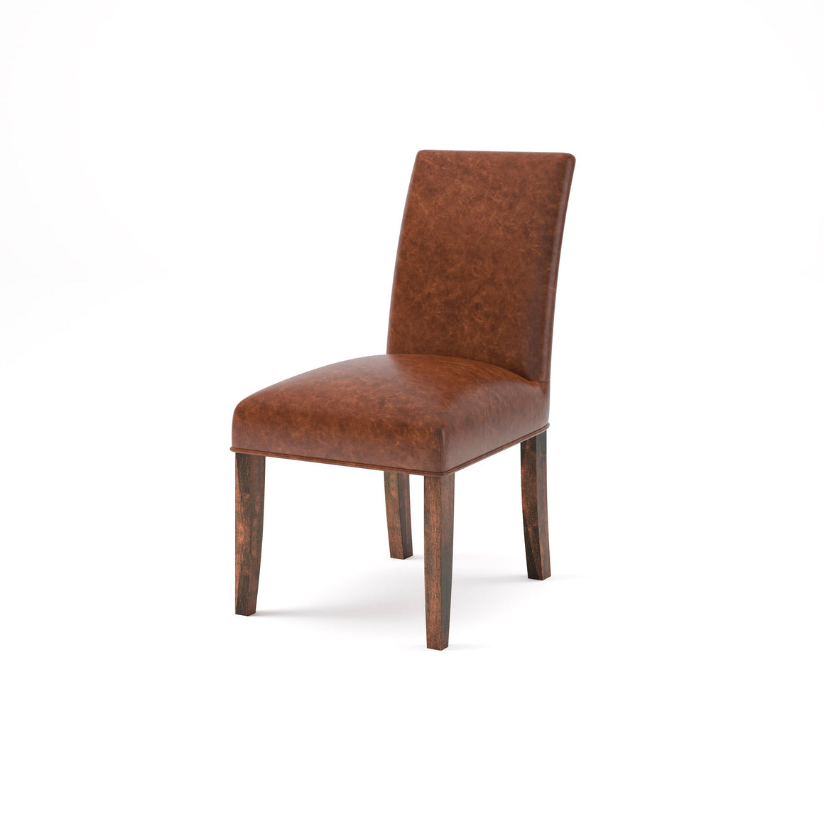 Jonas Top Grain Leather Dining Chair -  Whiskey + Natural & Black