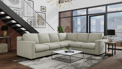 Mason 122" x 97" Top Grain Leather 6 Cushion Sectional - Portofino Steam